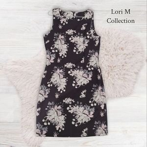 LORI M COLLECTION- Floral Shift Dress Sleeveless- Size L